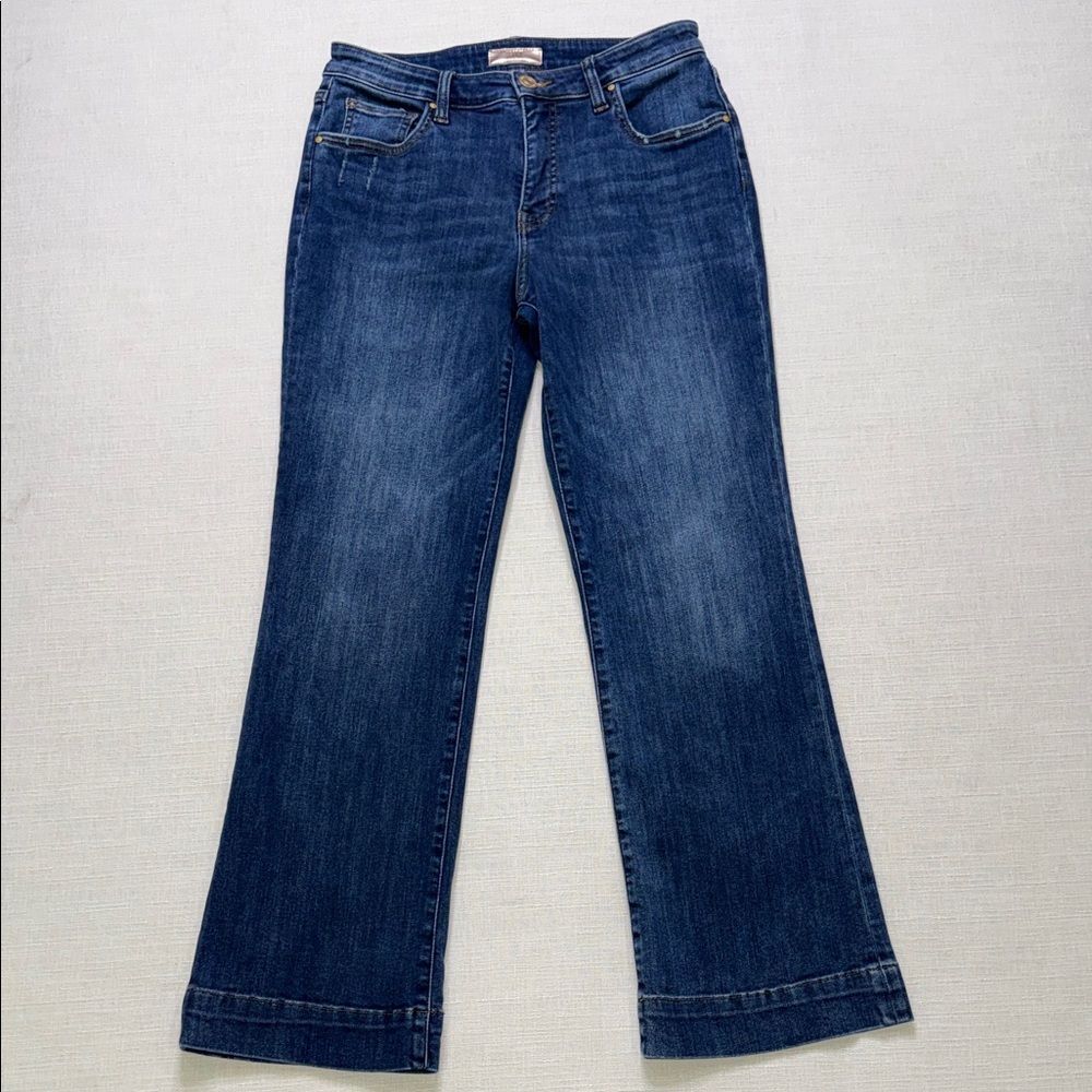 Kut from the Kloth Kelsey Fab Ab Ankle Flare High Rise Blue Jeans